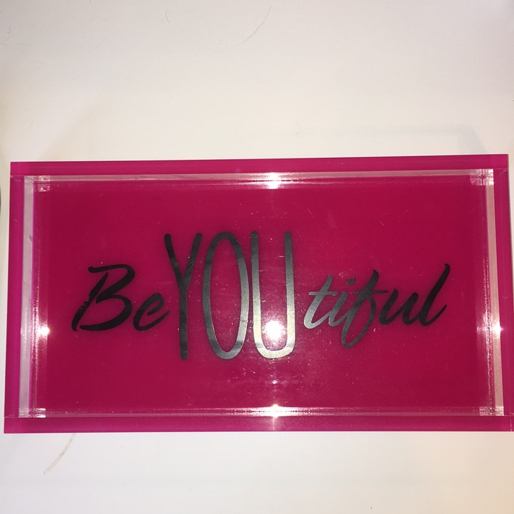 Be(YOU)tiful pink tray